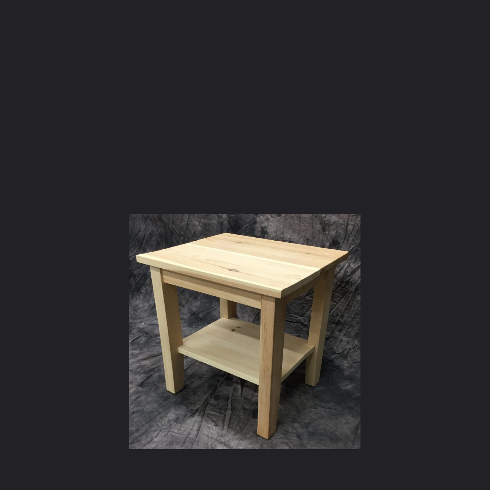 simple pine end table unfinished Country Cottage Furniture